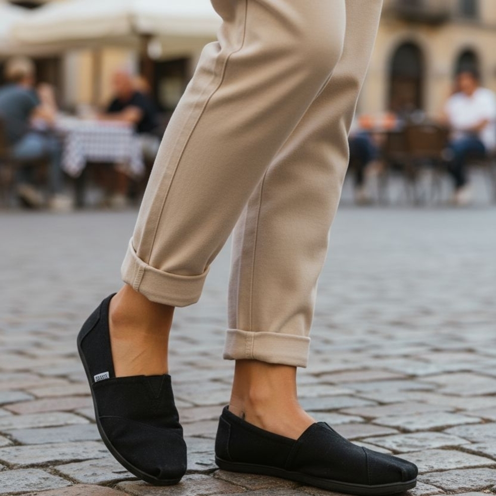 TOMS Black Slip-On Shoes